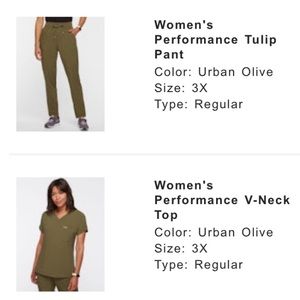 Jaanuu plus size scrub set 3XL in olive